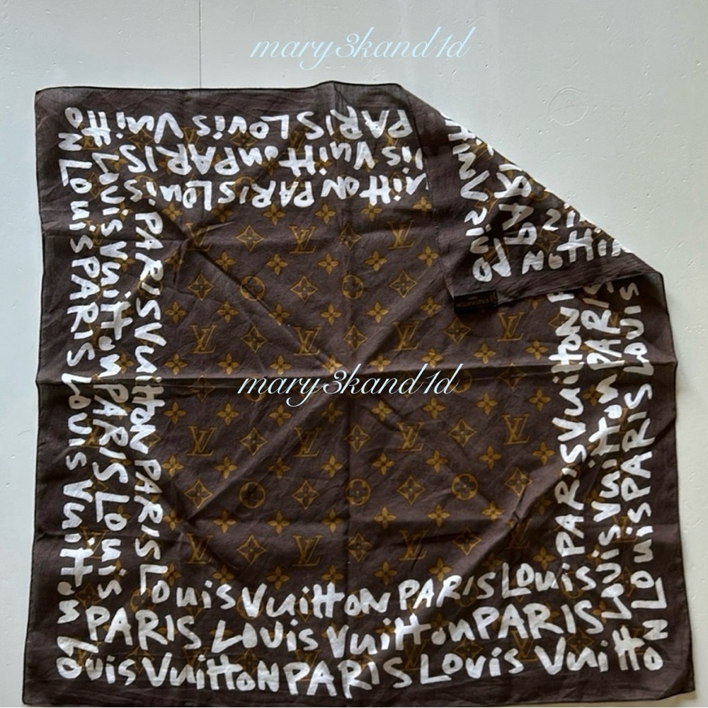 Louis Vuitton Stephen Sprouse Graffiti bandanna - RARE white graffiti writing - Picture 2 of 13